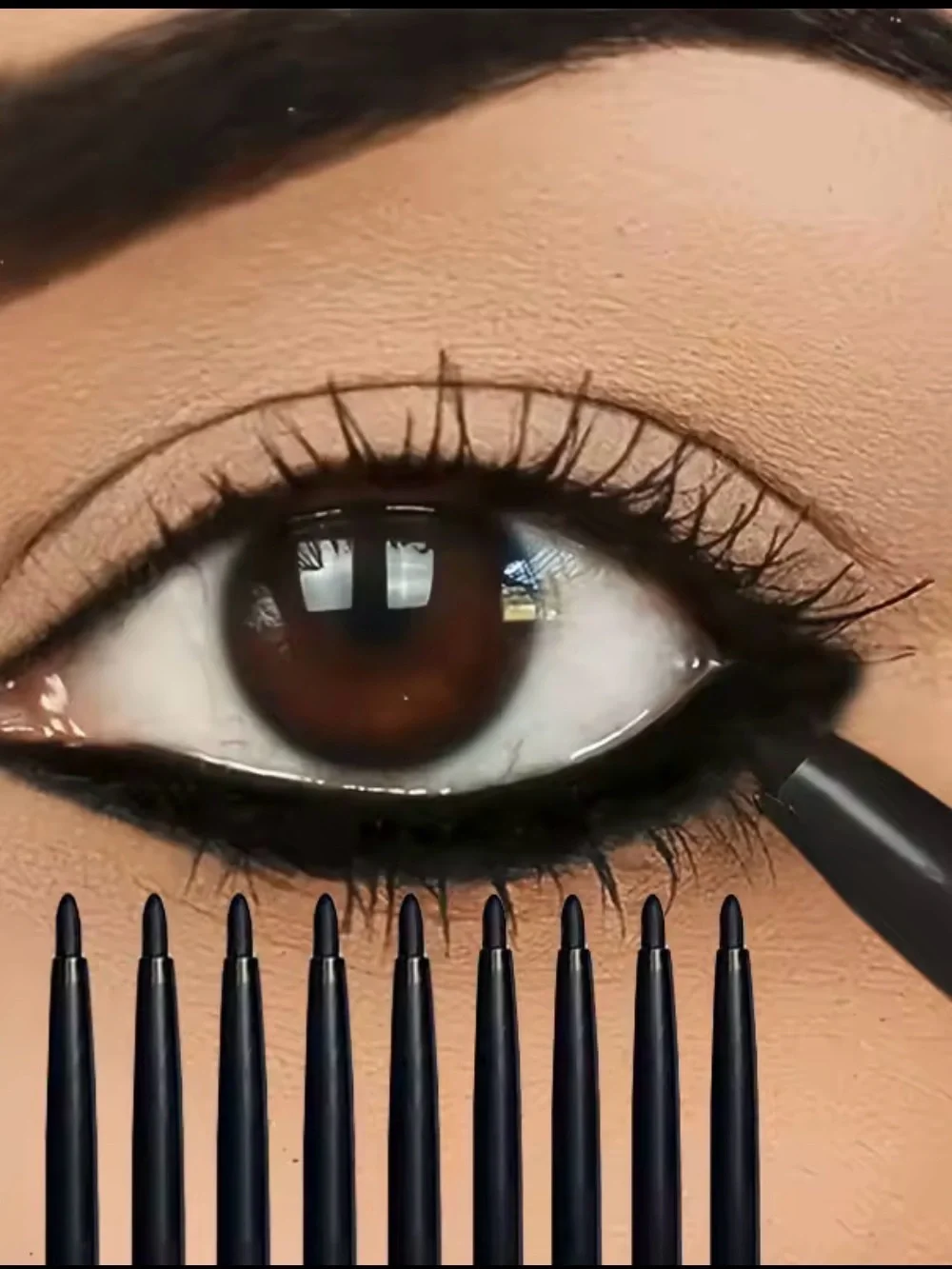 3 Pack Black Waterproof Eyeliner Pencils Long Lasting Smudge Proof